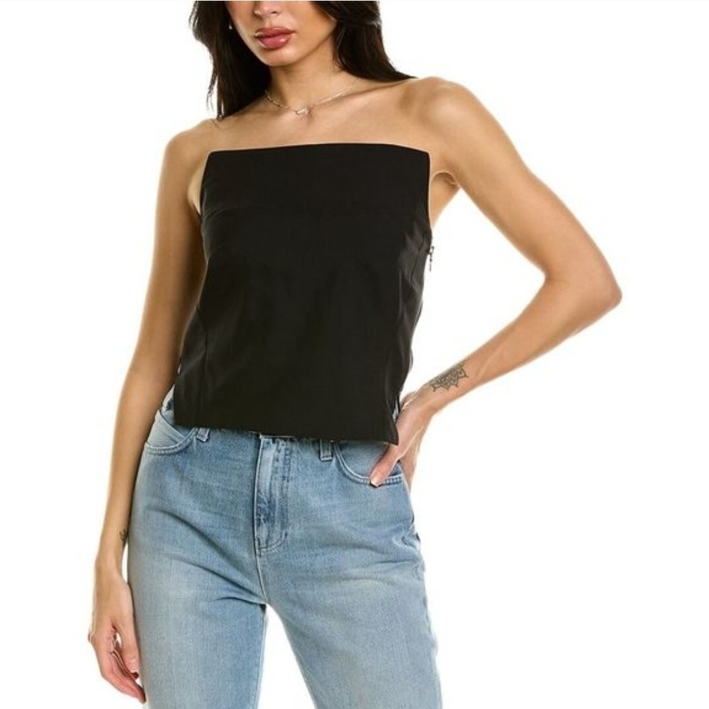 RTA Pippa Bustier Corset Black Wool Top Black $495, Sz 8, Nwt!